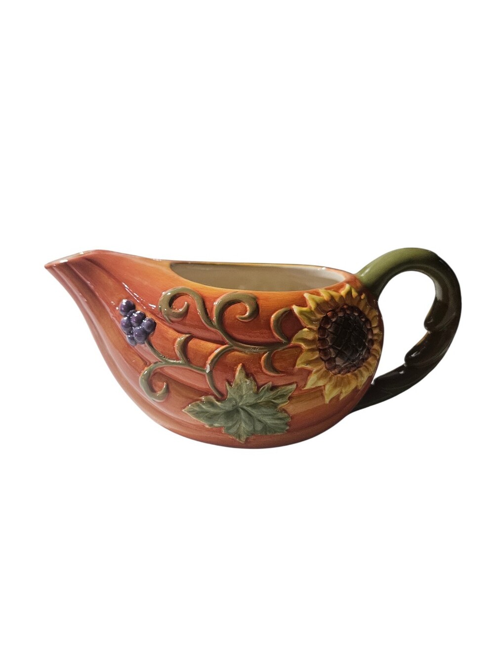 harvest autumn fall gravy/sauce boat chip in the spout!